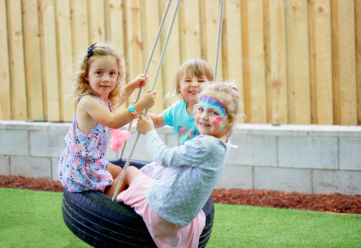 Sippy Downs Childcare Centre three children playing